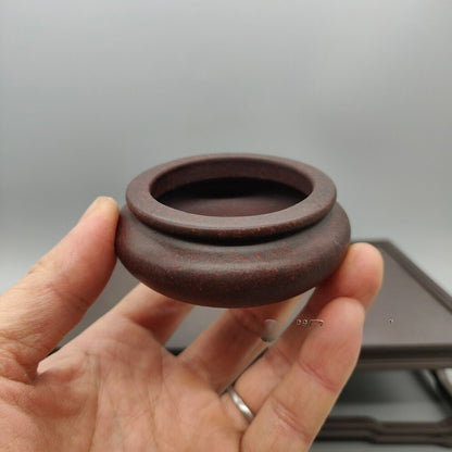 Dark Red Round Chinese Yixing Zisha Mame Bonsai Pot 2.25''x2.25''x1''