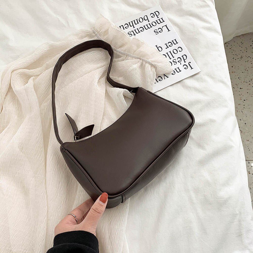 Women's Bag Solid Color Armpit Underarm Shoulder Bags Handbag Purse 270*160*60mm