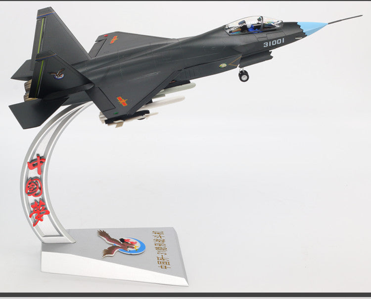 1:36 43CM China J-31 Stealth Fighter Jet Plane Diecast Military Aircraft Model