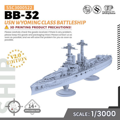 SSMODEL 522 1/3000 Military Model Kit USN Wyoming class Battleship BB-32
