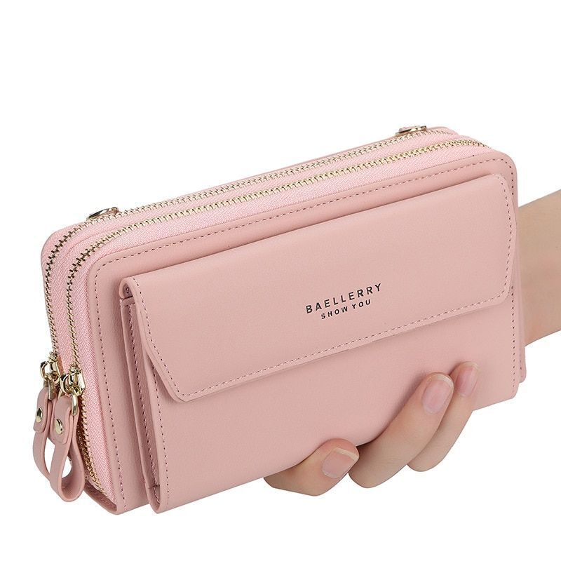 Women Leather Shoulder Bags Double Layer Large Handbag Card Holder Crossbody Bag