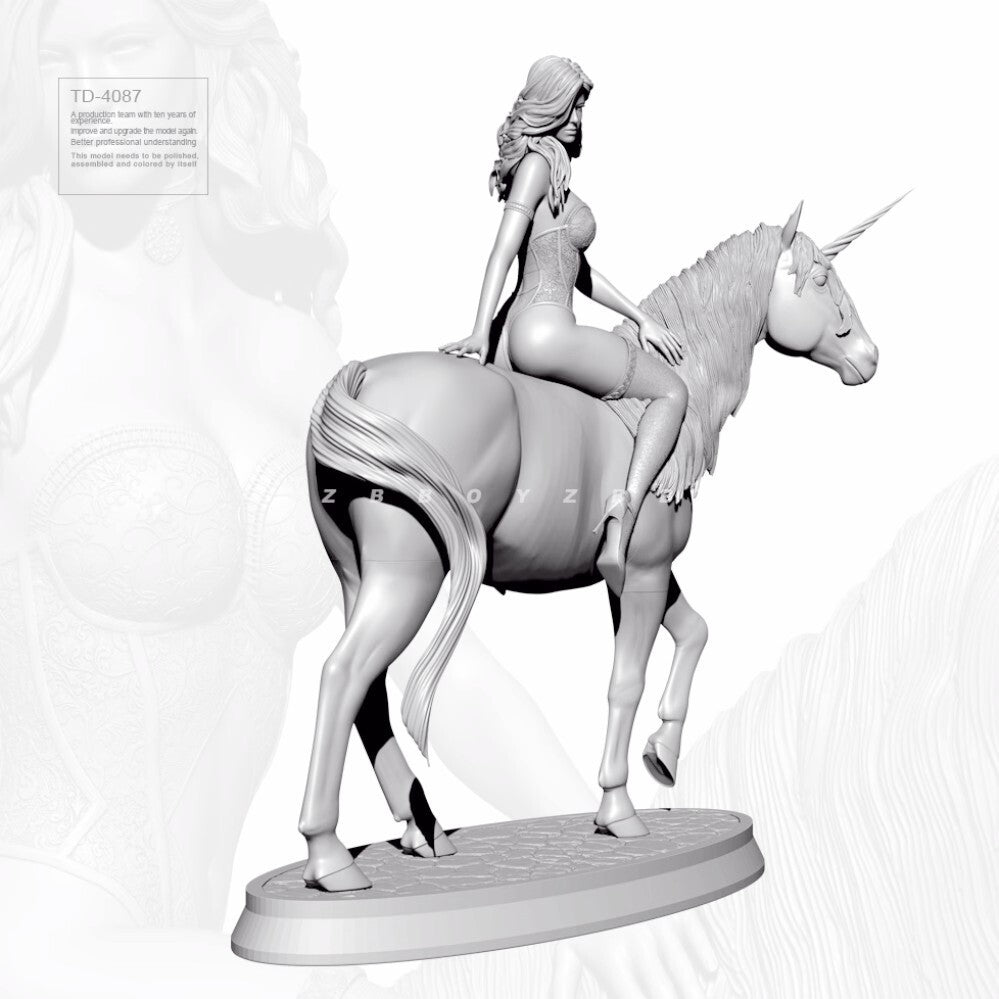 1:24 75mm resin figure model Yenafa, a beautiful woman on horseback Unassembled