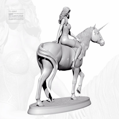 1:24 75mm resin figure model Yenafa, a beautiful woman on horseback Unassembled