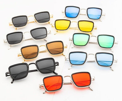 Vintage Steampunk Sunglasses Men Retro Metal Square Eyewear Trendy Women Shades