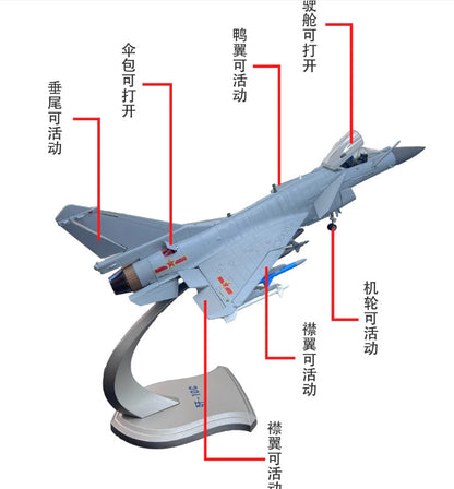 1:48 35CM China Air Force J-10C Fighter Plane Diecast Military Aircraft Model