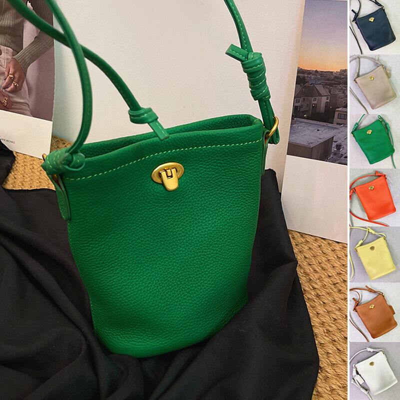 Fashion Mini Real Leather Bucket Bag-Crossbody,Clutch,Shoulder,Pouch & Phone Bag