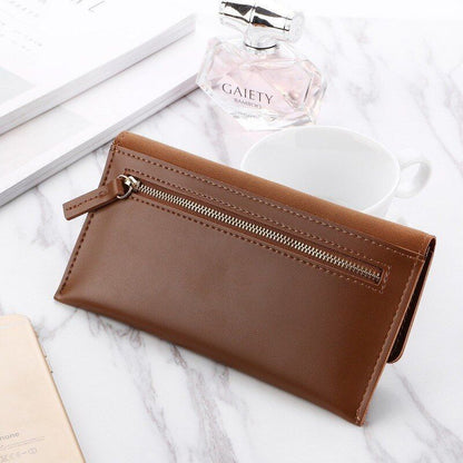 Synthetic Leather Women Wallet Hasp Zipper Coin Card Holder Bag Purse 19.5*9.5CM