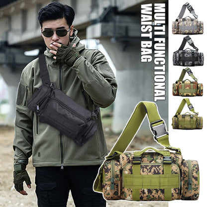 Men's Military Tactical Waist Bag Outdoor Camping Shoulder Chest Bag Fanny Pack