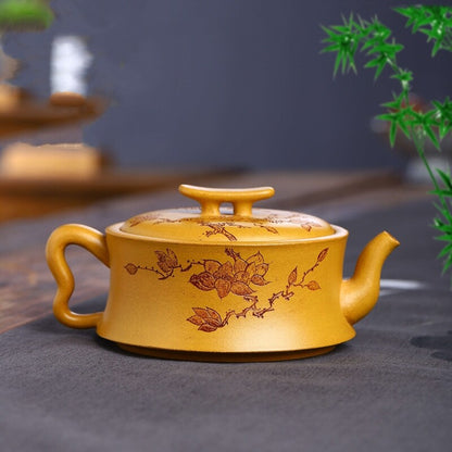 Full Handmade Tea Pot Marked 9 Infuser Hole Water Lock Master Pot 10oz Duan Clay