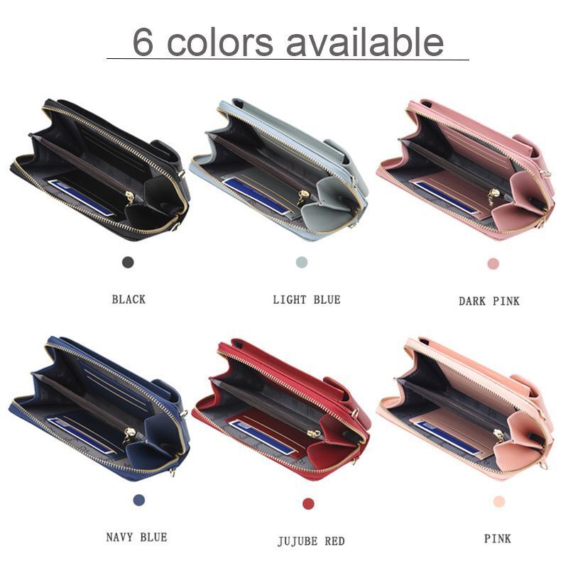 Wallet Diagonal Synthetic Phone Clutch Bag Purse Large Travel Card Holder Cover