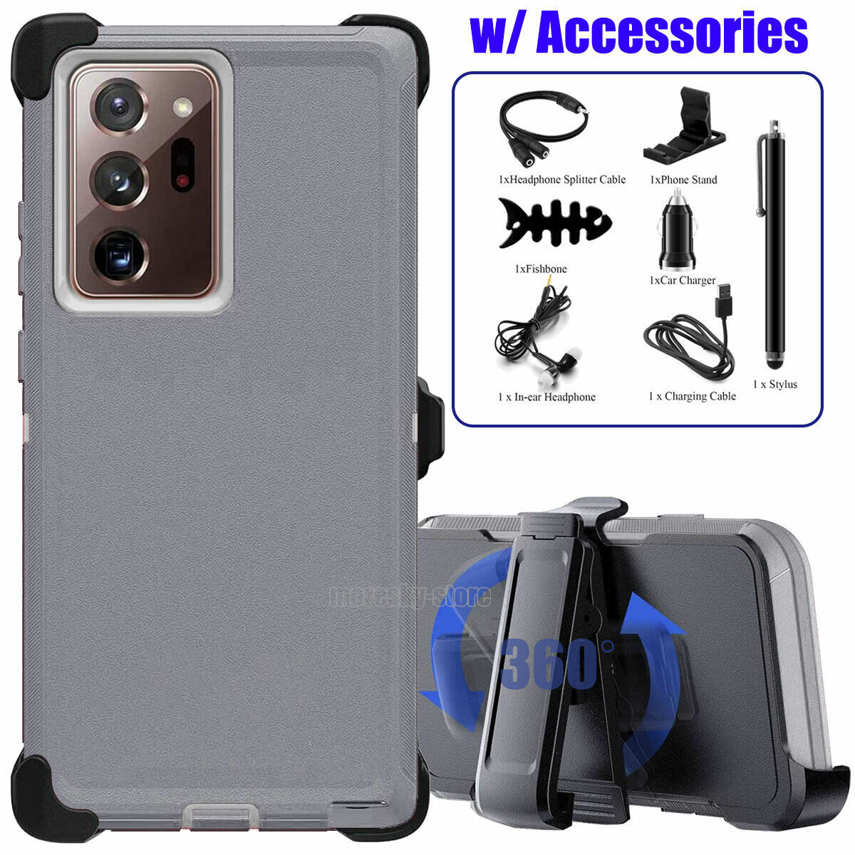 For Samsung Galaxy Note20 Ultra 5G Belt Holster Case Phone Cover + Accessories