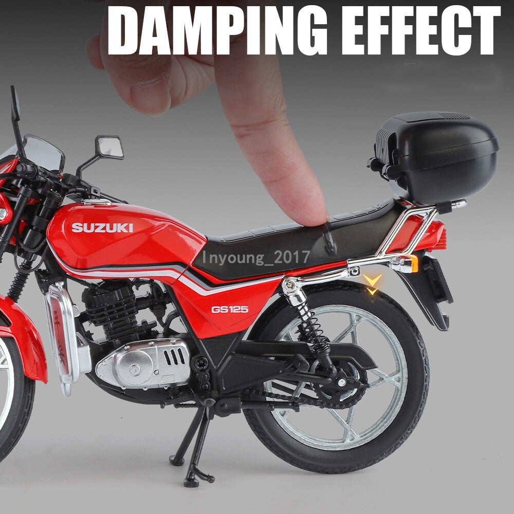 1/12 1998 Suzuki GS125 Motorcycle Model Diecast Toy Motorcycle for Kids Boys