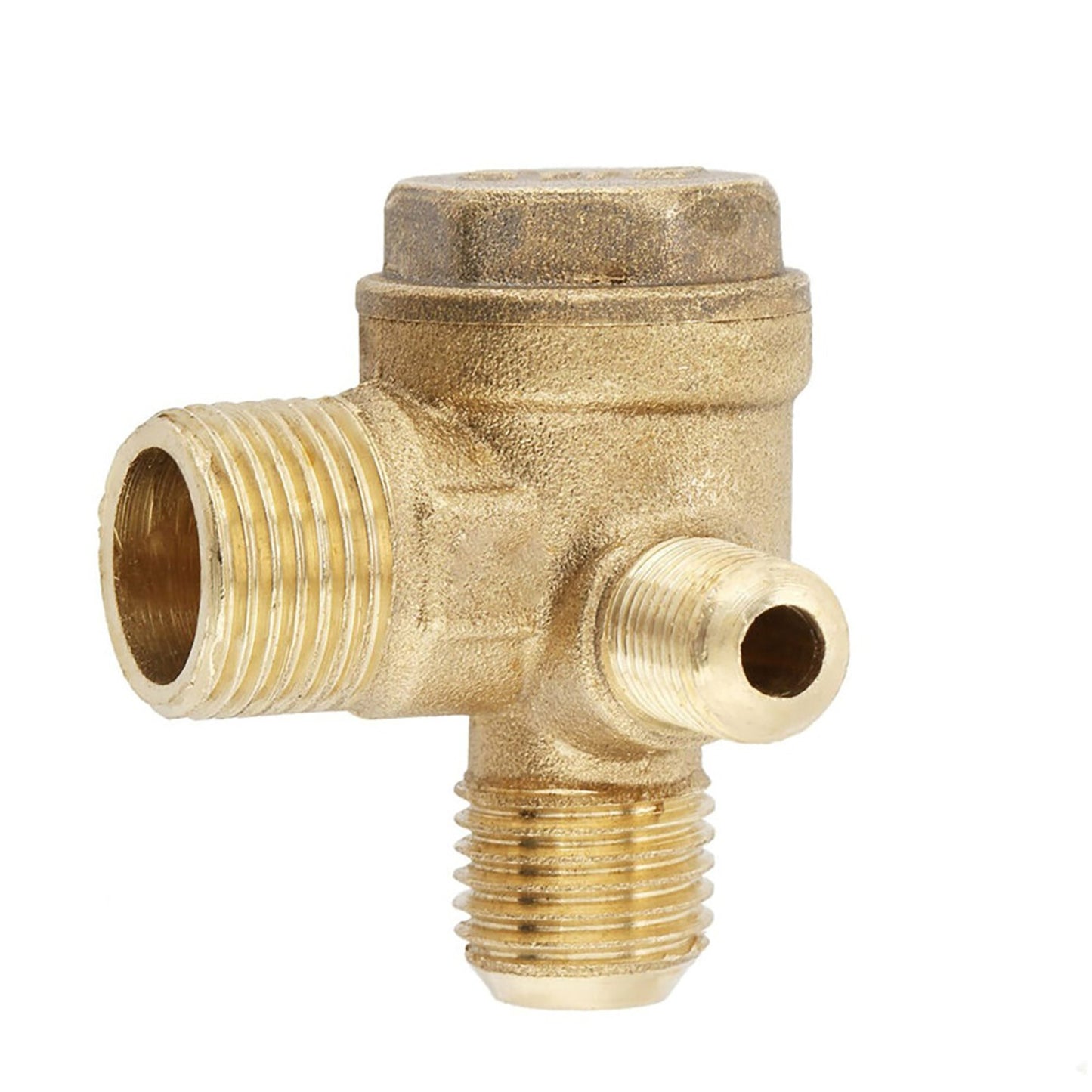 Heavy Duty Air Compressor Check Valve 90 Degree Brass M10xM14xPT3/8 Fitting Part