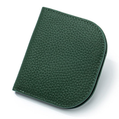 Versatile Zipper Coin Pocket Small Billfold Genuine Leather Card Slot Bag Wallet