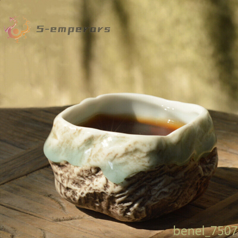 Celadon Imitation Stone Teacup Ceramic Kung Fu Small Tea Bowl Creative Handmade