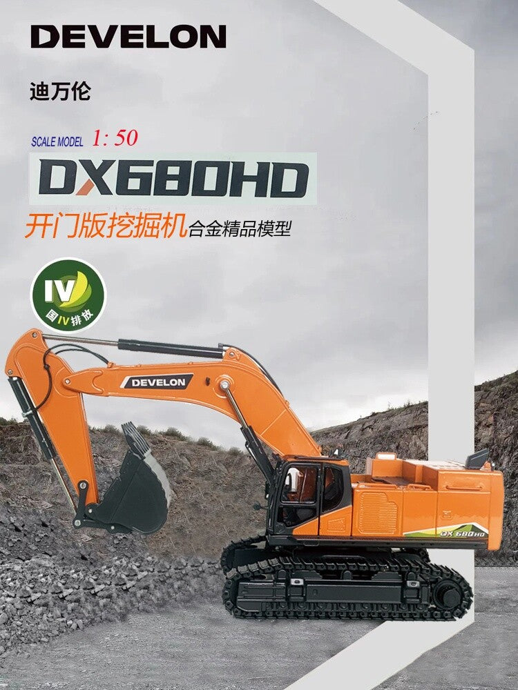 1:50 DEVELON DX680HD Crawler Excavator Construction Machine Diecast Model