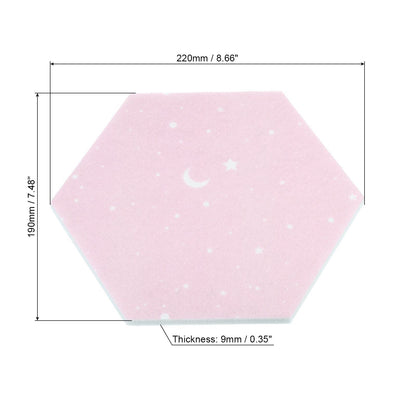 Message Board 4Pcs Felt Hexagon Tile Cork Self Adhesive Pin Sticky Notes Display