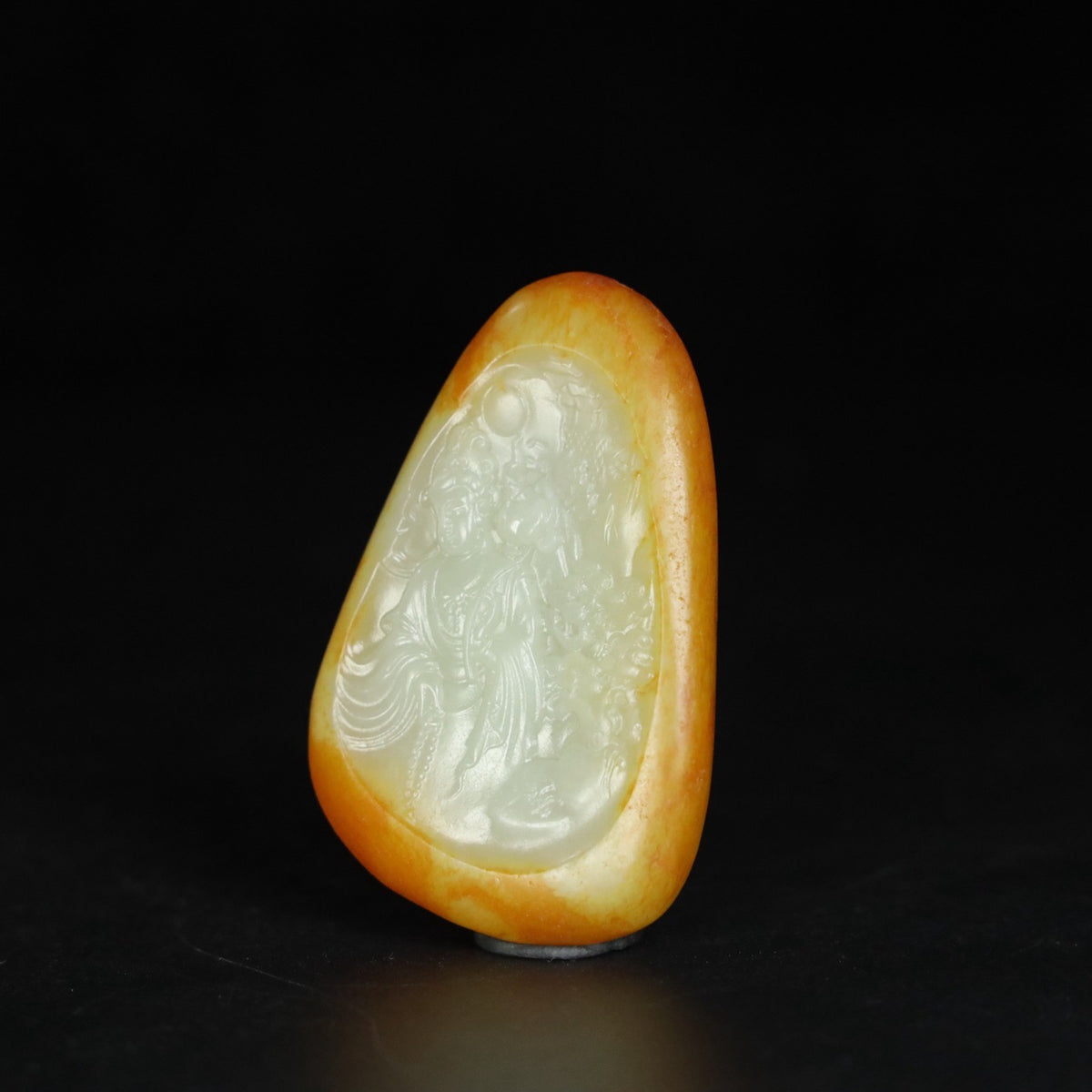 Chinese Natural Hetian Jade Hand-carved Exquisite Guanyin Pendant 30329