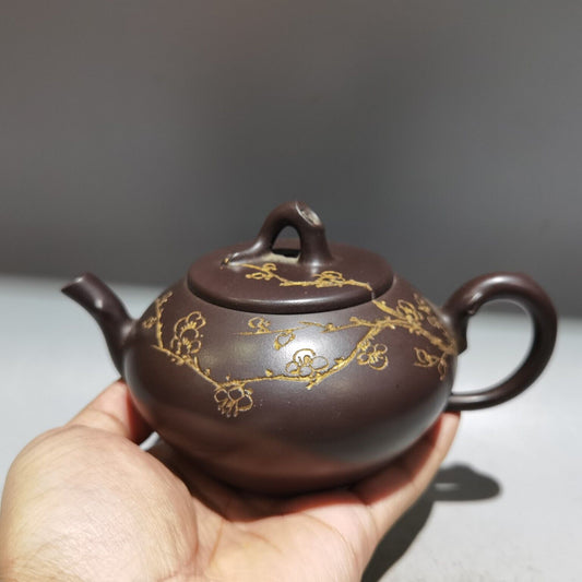 Fine vintage chinese yixing purple clay teapot zisha ceremony fashion gift small