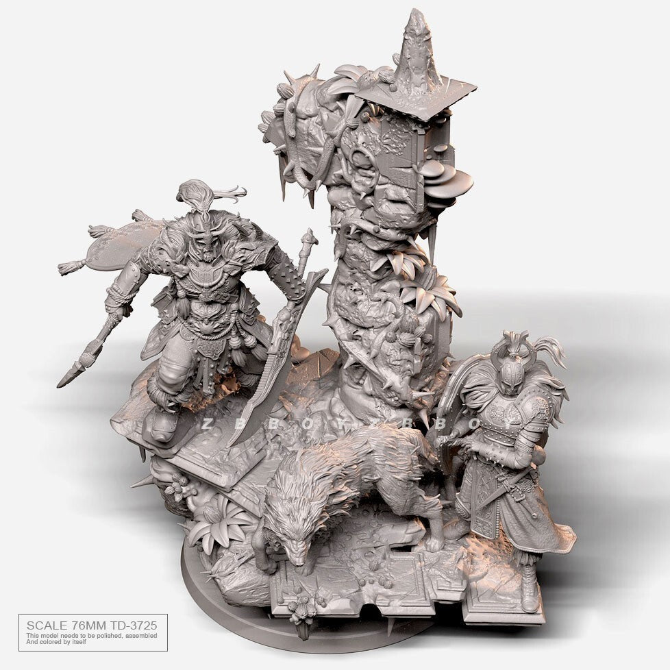 76mm resin figures model 1/24 Fantasy Wolf General unassembled Unpainted