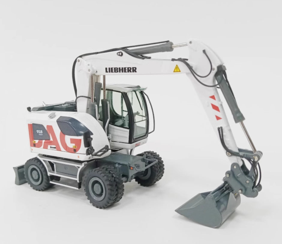 1:50 NZG LIEBHERR A918 Wheeled Excavator Strabag Construct Machine Diecast Model