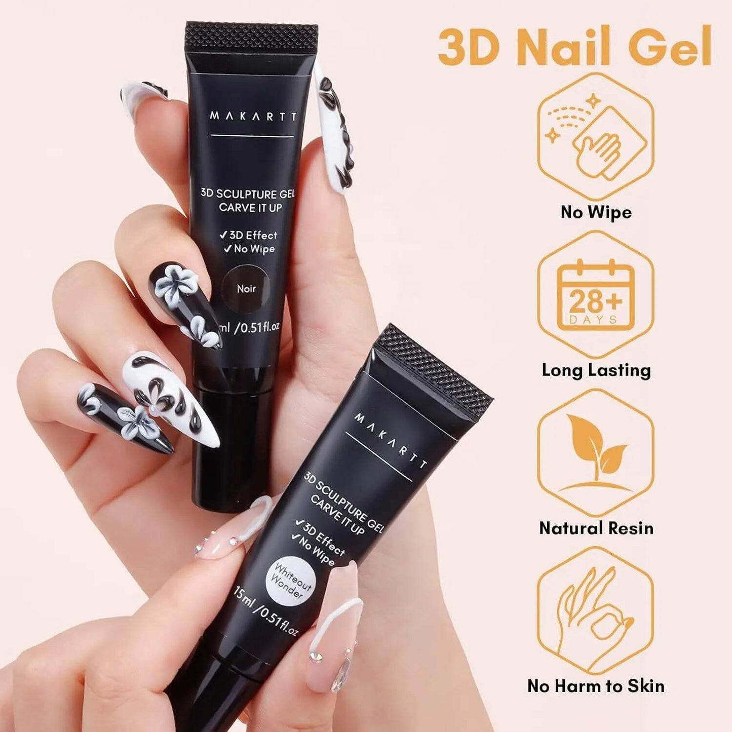 Makartt 3D Sculpting Gel – Clear Nail Art Glue 15g