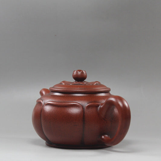 Yixing Zisha Pottery Plain Cement Clay Handmade 362ML Flos Nelumbinis Teapot