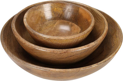 Handcrafted Wooden Serving Platters Fruits Salads Snack Bowls Kitchen Decoration