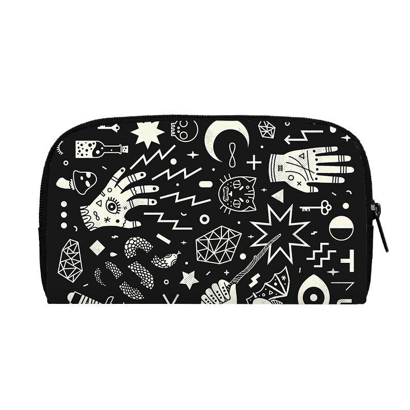 Black Long Wallet Witchcraft Skull Gothic Purse Passport Bag Phone Coin Purses