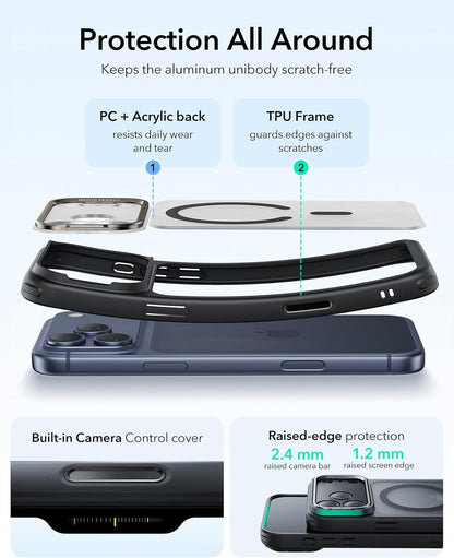 for Iphone 17 Pro Case with Stash Stand, Camera Control Cover Compatible with Ma