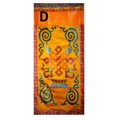 1pc Tibetan Door Curtain Eight Auspicious Partition Curtain Buddhist Hall
