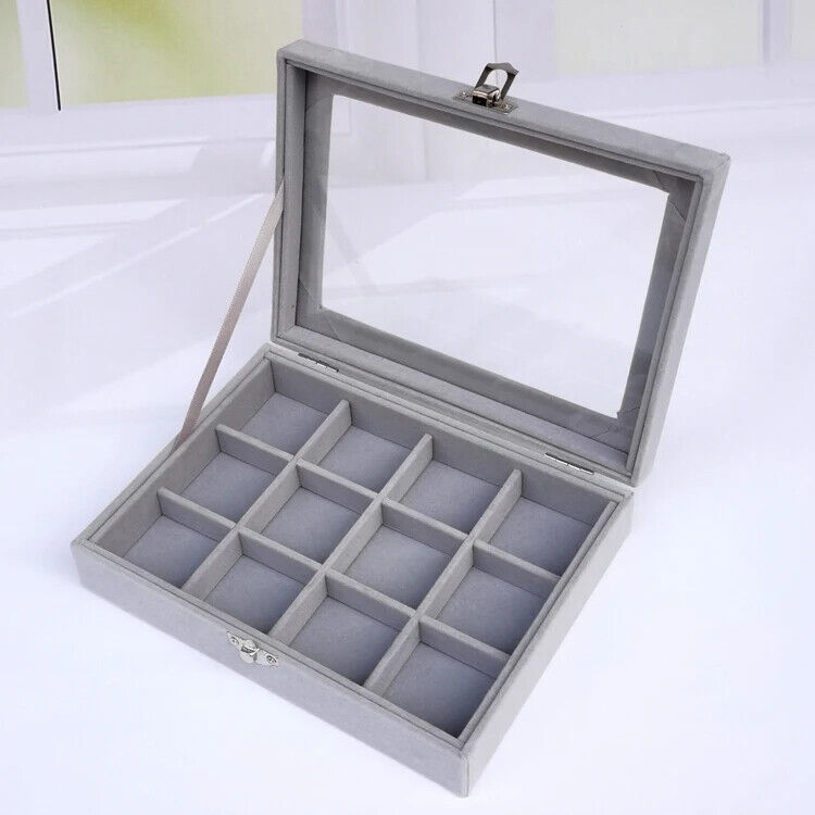 Jewelry Storage Box Velvet Flannel Cover Bracelet Necklace Organizer 21x12.3x5cm