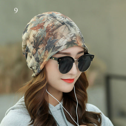 Women's Turban Cap Spring and Summer Outdoor Hat Breathable Pullover Cap Thin