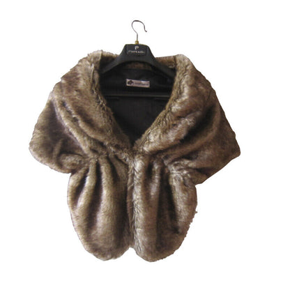 Elegant High-grade Bridal Wedding Luxury Fur Long Shawl Stole Wrap Shrug Scarf