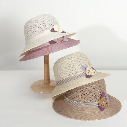 Women's Bow Large Floppy Folding Wide Brim Cap Sun Straw Summer Beach Hat New