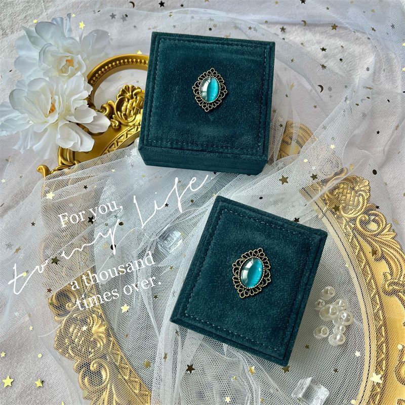 Jewelry Box Vintage Velvet Ring Pendant Bracelet Necklace Display Organizer Gift