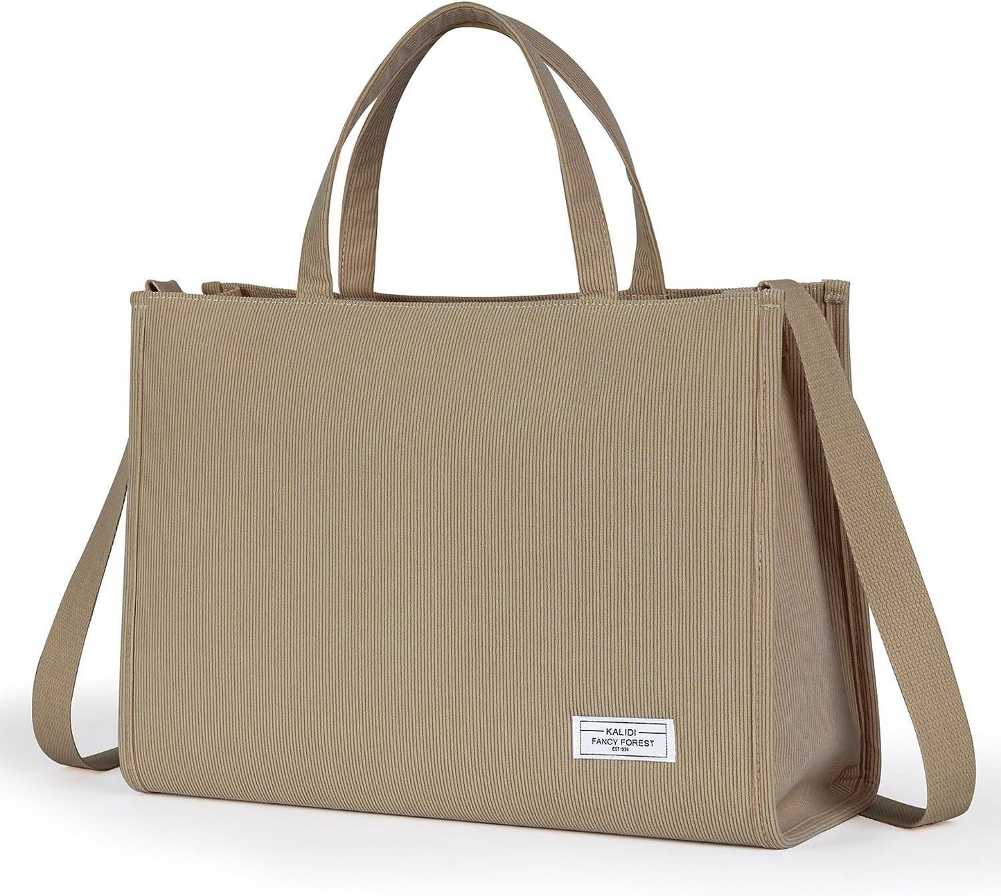 KALIDI Tote Bag for Women Corduroy Crossbody Bag Casual Zipper Tote Fashion Shou