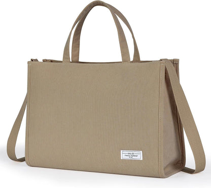 KALIDI Tote Bag for Women Corduroy Crossbody Bag Casual Zipper Tote Fashion Shou