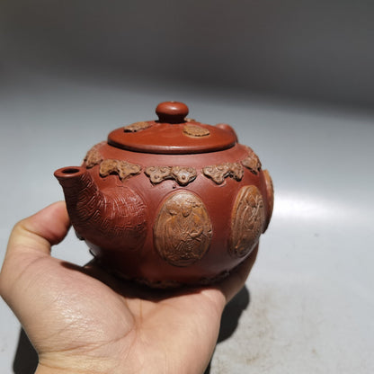 Chinese Yixing Zisha Clay Handmade Exquisite Teapot （八仙壶 底款：时大彬）