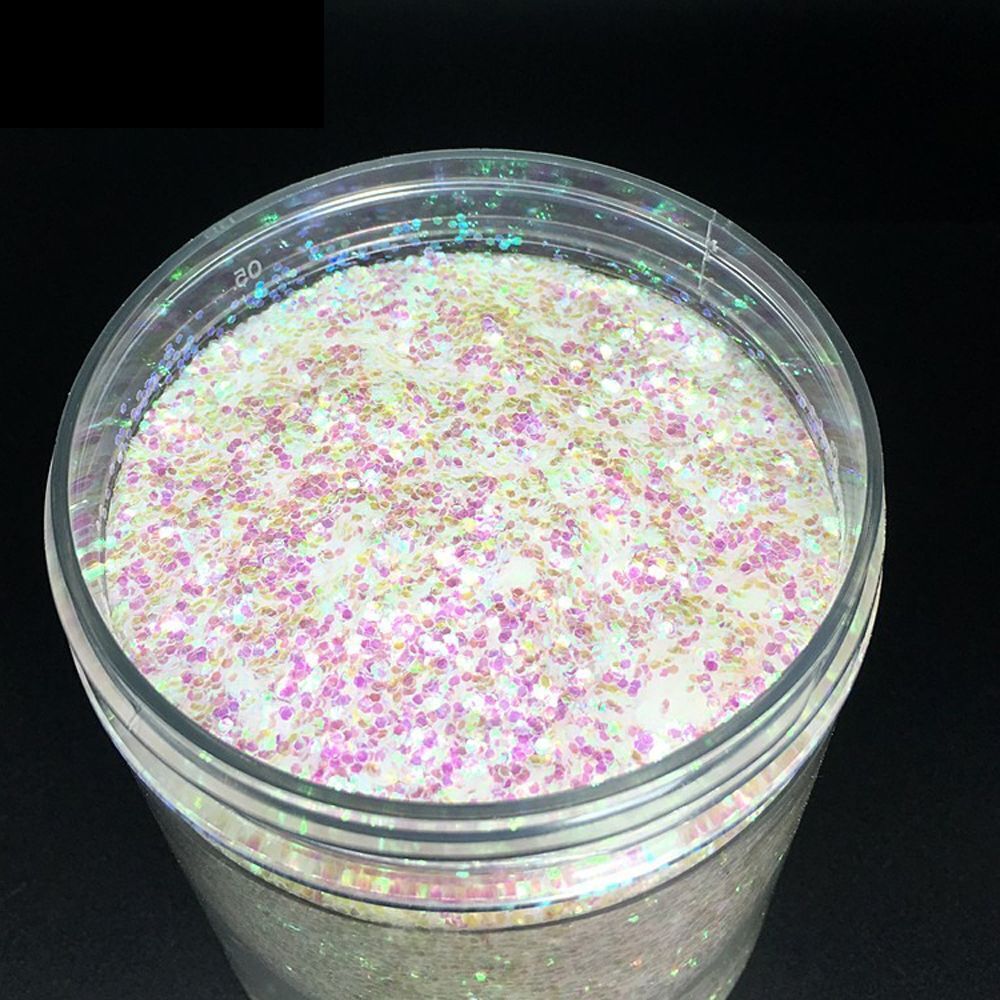 Nail Art Decor 1 Bottle AB White Sequins Glitters Holographic Flakes 0.2 0.4 1mm