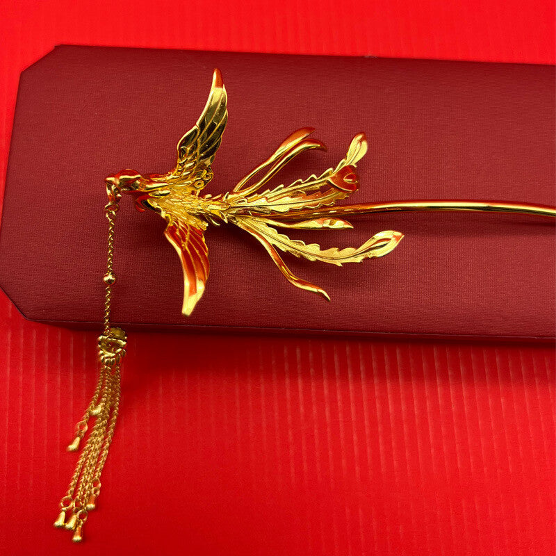 New Bride Phoenix Hairpin Ancient Style Han Costume Retro Wedding Headdress