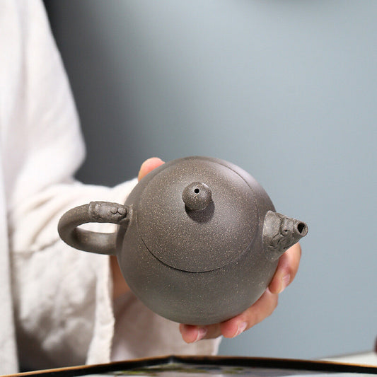 5" China Yixing Zisha Pottery DuanClay Handmade 260cc Dragon Grain Teapot