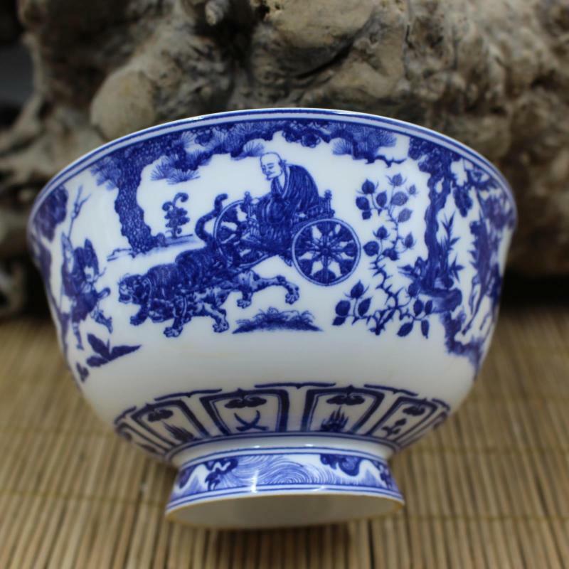 Chinese Jingdezhen Porcelain Blue and White Personage Bowl #2