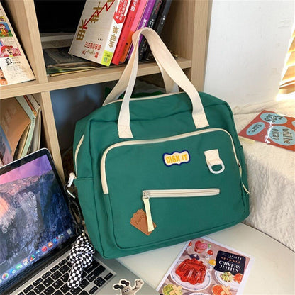 Cute Backpack Student Bag Badge Multifunctional Waterproof Nylon 35*28*12 CM 1PC