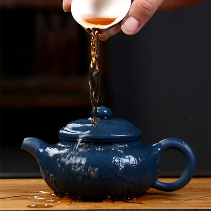 Chinese Character Carved Tea Pot Master Pot Yixing Zisha Clay Antique Style Pots