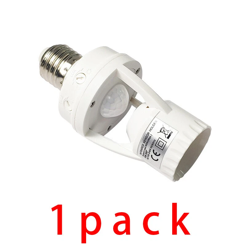 4 Pack E27 LED Light Lamp Bulb Holder Socket Switch Infrared PIR Motion Sensor