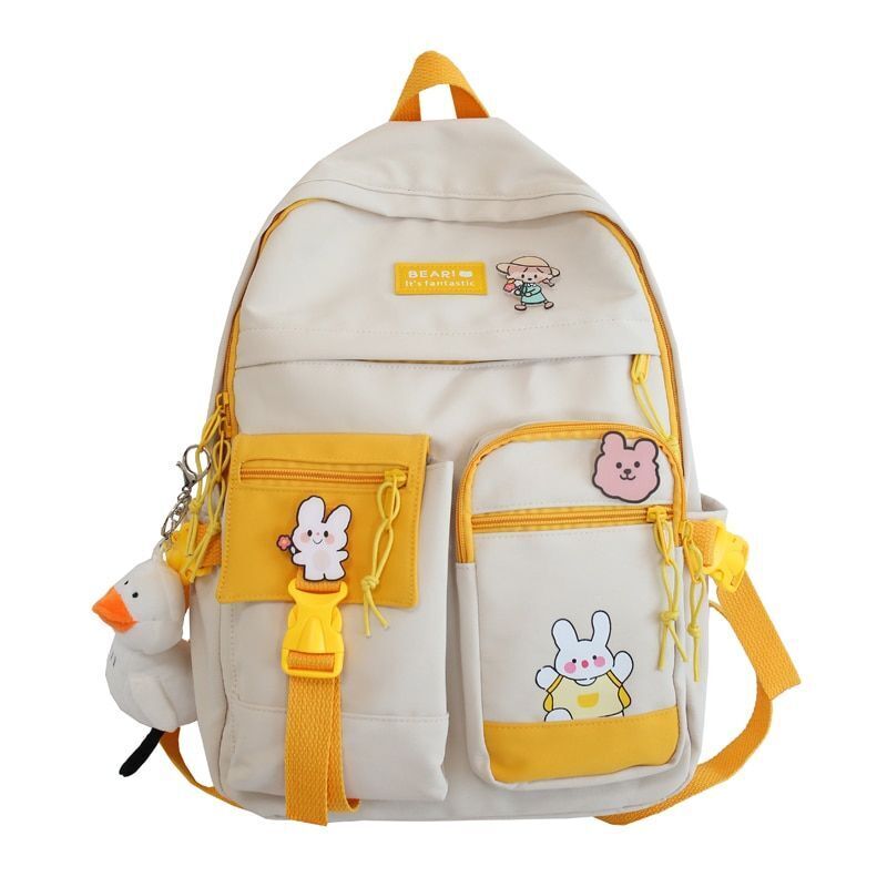 Buckle Backpack Women Waterproof School Bag Fancy Student Book Bag 30*41*13 CM