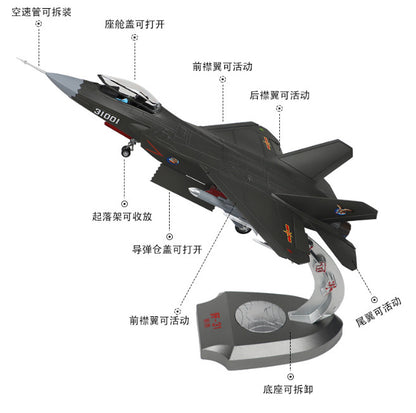 1:32 48CM China J-31 Fighter Jet Plane Airplane Diecast Military Aircraft Model