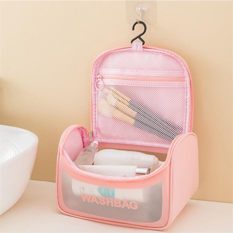 Travel Waterproof Cosmetic Bags Hook Wash Makeup Pouch Organizer Storage Cases