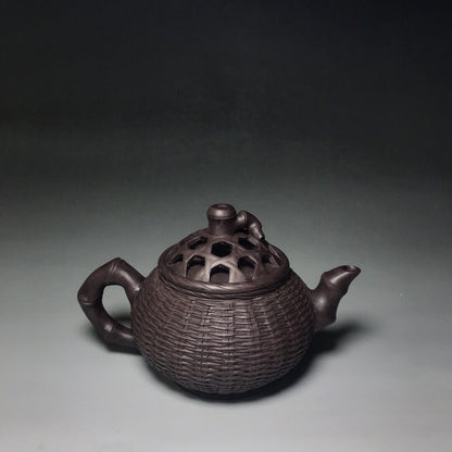 Chinese Yixing Zisha Clay Handmade Exquisite Teapot （竹编壶 底款：王国望））